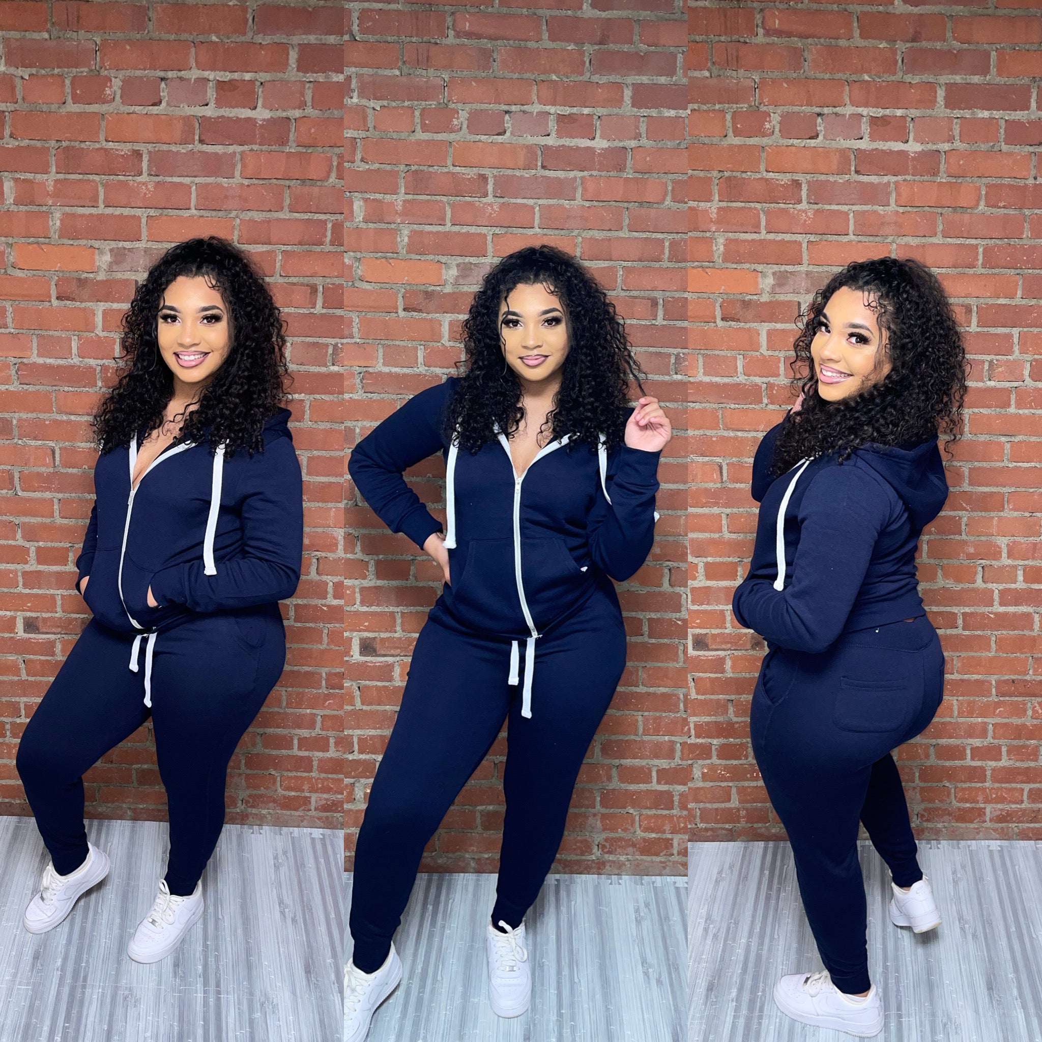 Fleece Vibez Set Navy