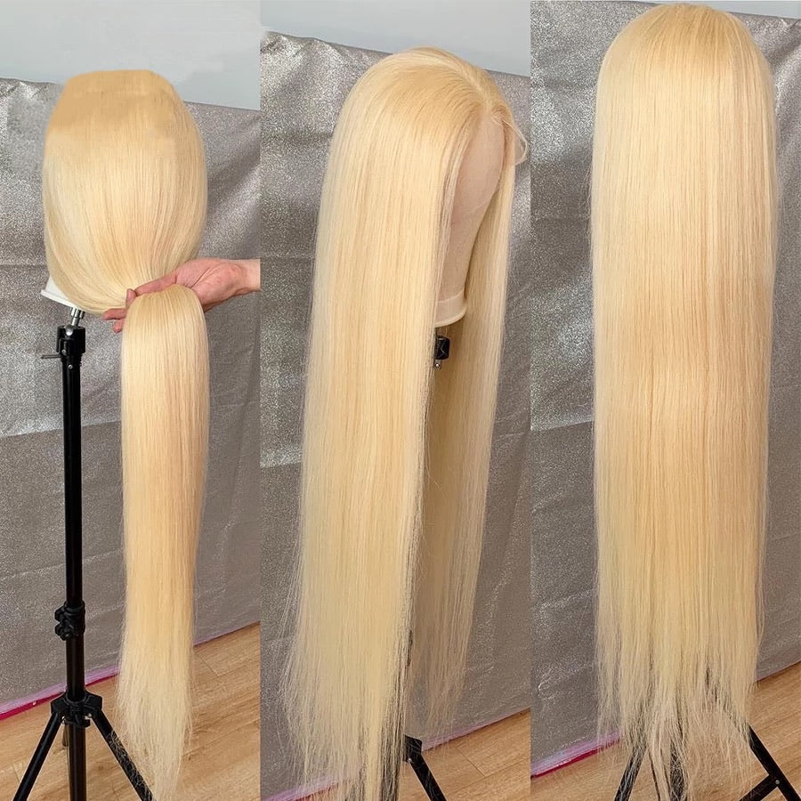 613 Blonde Straight Full Frontal Wig (12”-32”)